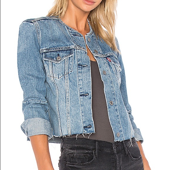 Levis Altered Collarless Denim Jacket 